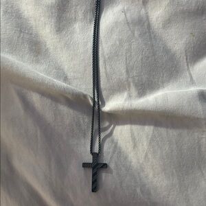 Black Cross Pendant Necklace